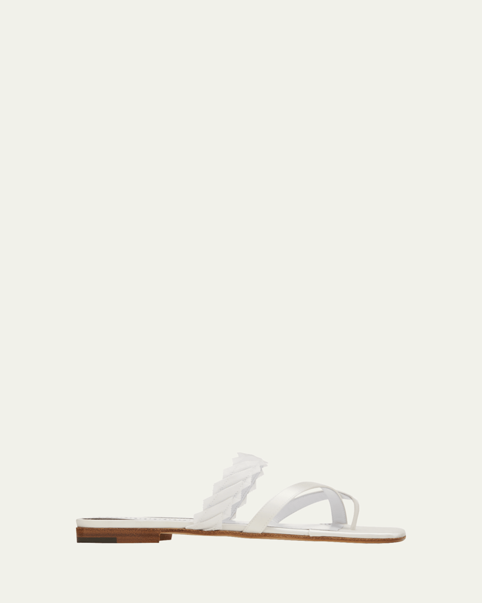 Sugra Silk Crisscross-Toe Flat Sandals